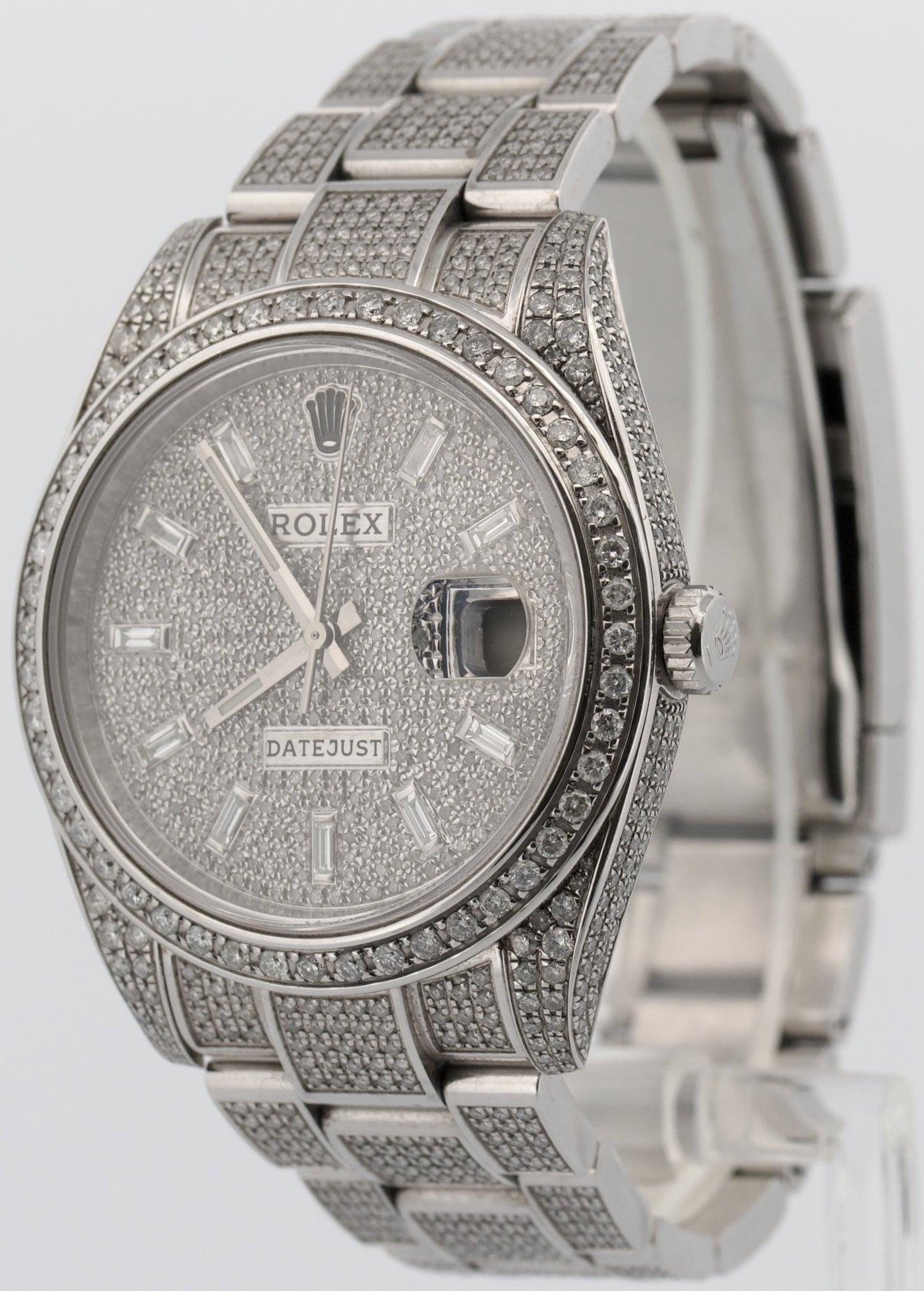 2020 PAPERS Rolex DateJust 41 PAVE DIAMOND Steel OYSTER 41mm 126300 Watch BOX