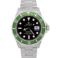 Rolex Submariner 16610 LV Kermit Green No-Holes Rehaut Steel Oyster 40mm Watch