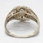 Antique Art Deco 0.20ct Diamond Solitaire Filigree Ring - 18k White Gold | 6.25