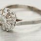 Antique Art Deco 0.40ctw 7-Petal Diamond Flower Ring - 14k White Gold - 6.50