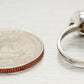 Antique Art Deco 0.40ctw 7-Petal Diamond Flower Ring - 14k White Gold - 6.50
