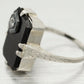 Antique Art Deco 0.05ct Diamond and Onyx Cocktail Ring - 18k White Gold