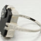 Antique Art Deco 0.05ct Diamond and Onyx Cocktail Ring - 18k White Gold