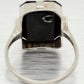 Antique Art Deco 0.05ct Diamond and Onyx Cocktail Ring - 18k White Gold