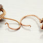 Antique Art Nouveau Ruby Ornate Sphere Drop Dangle Earrings - 14k Rose Gold
