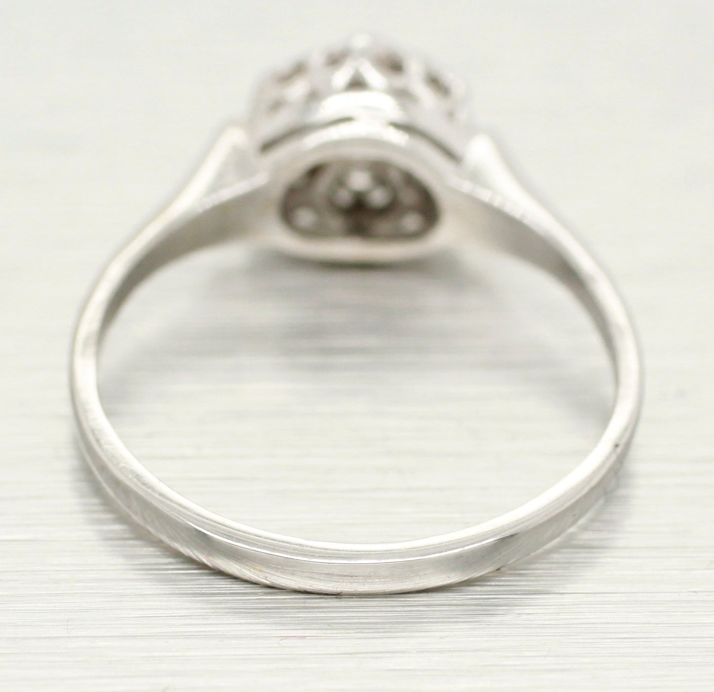 Antique Art Deco 0.30ctw Cluster Hexagon Style Diamond Ring - 14k White Gold