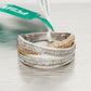 NEW Effy Duo 14k Two Tone Gold 0.74ctw Diamond Crossover Band Ring MSRP $3450