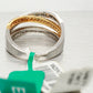 NEW Effy Duo 14k Two Tone Gold 0.74ctw Diamond Crossover Band Ring MSRP $3450