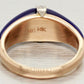 Vintage Blue Lapis Lazuli and Diamond Band Ring - 14k Yellow Gold - Size 6.25