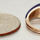 Vintage Blue Lapis Lazuli and Diamond Band Ring - 14k Yellow Gold - Size 6.25