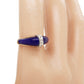 Vintage Blue Lapis Lazuli and Diamond Band Ring - 14k Yellow Gold - Size 6.25