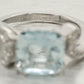 Comete 3ct Aquamarine Cocktail Ring - Diamond Accents - 18k White Gold Setting