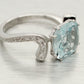 Comete 3ct Aquamarine Cocktail Ring - Diamond Accents - 18k White Gold Setting