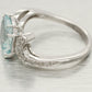 Comete 3ct Aquamarine Cocktail Ring - Diamond Accents - 18k White Gold Setting