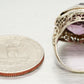 Antique Art Deco Amethyst Cocktail Ring | 14k Tri-Tone Gold Flower Filigree