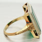 Antique Art Deco Foliage Rectangular Emerald Ring - 14k Yellow & White Gold