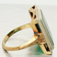 Antique Art Deco Foliage Rectangular Emerald Ring - 14k Yellow & White Gold