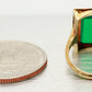 Antique Art Deco Foliage Rectangular Emerald Ring - 14k Yellow & White Gold