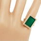 Antique Art Deco Foliage Rectangular Emerald Ring - 14k Yellow & White Gold