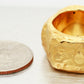 Vintage 18k Yellow Gold Hammered Band Ring - Brushed & Stardust Finish