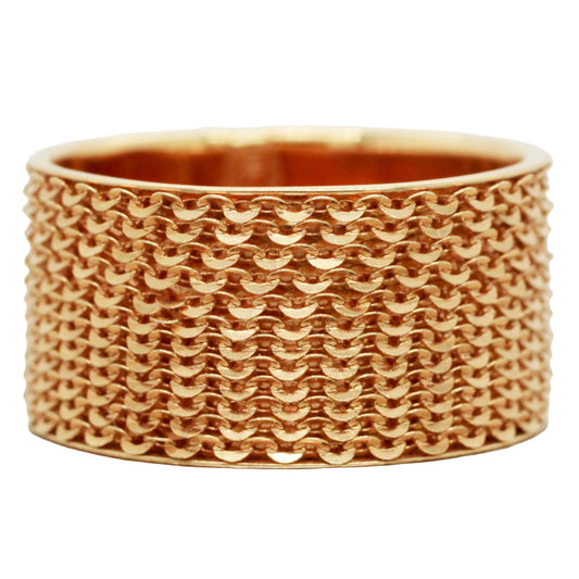 Golden Clef 14k Yellow Gold Mesh/Chain Style Band Ring - Size 8.75