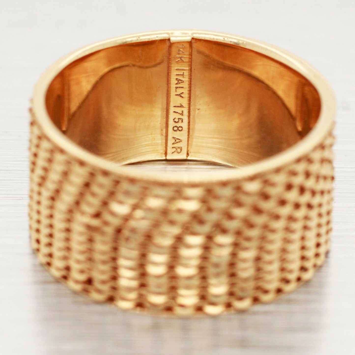 Golden Clef 14k Yellow Gold Mesh/Chain Style Band Ring - Size 8.75