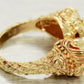 Zolotas Heritage Double Lion Head Ring - Solid 18k Yellow Gold - Size 5.50