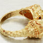Zolotas Heritage Double Lion Head Ring - Solid 18k Yellow Gold - Size 5.50