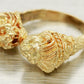 Zolotas Heritage Double Lion Head Ring - Solid 18k Yellow Gold - Size 5.50