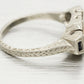 Antique Art Deco 0.30ct Diamond & Sapphire Band Ring - 18k White Gold