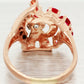 Antique Art Deco 0.50ctw Ruby & Diamond Spiral Cocktail Ring - 14k Rose Gold