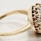 Antique Art Deco 1ct Emerald & Diamond Halo Cocktail Ring - 14k Yellow Gold