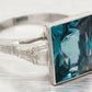 Vintage 4.5ct Blue Quartz Solitaire Cocktail Ring - 14k White Gold - Size 6