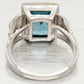 Vintage 4.5ct Blue Quartz Solitaire Cocktail Ring - 14k White Gold - Size 6