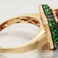LeVian Pink Quartz & Tsavorite Cocktail Ring - 14k Yellow Gold Band