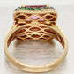 LeVian Pink Quartz & Tsavorite Cocktail Ring - 14k Yellow Gold Band
