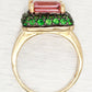 LeVian Pink Quartz & Tsavorite Cocktail Ring - 14k Yellow Gold Band