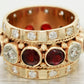 Vintage 2.00ctw Garnet & Diamond Ring - 14k Yellow Gold Milgrain Band