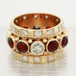 Vintage 2.00ctw Garnet & Diamond Ring - 14k Yellow Gold Milgrain Band