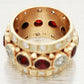 Vintage 2.00ctw Garnet & Diamond Ring - 14k Yellow Gold Milgrain Band