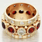 Vintage 2.00ctw Garnet & Diamond Ring - 14k Yellow Gold Milgrain Band