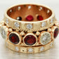 Vintage 2.00ctw Garnet & Diamond Ring - 14k Yellow Gold Milgrain Band