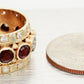 Vintage 2.00ctw Garnet & Diamond Ring - 14k Yellow Gold Milgrain Band