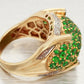 John C Rinker Tsavorite Cluster Band -  14k Yellow Gold JCR Ring