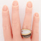 Modern Two-Tone Brown Champagne & White Diamond Cocktail Ring - 18k Yellow/White Gold Band