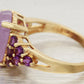 Vintage Cabochon Amethyst Cocktail Ring - Amethyst Accents - 14k Yellow Gold
