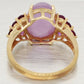 Vintage Cabochon Amethyst Cocktail Ring - Amethyst Accents - 14k Yellow Gold