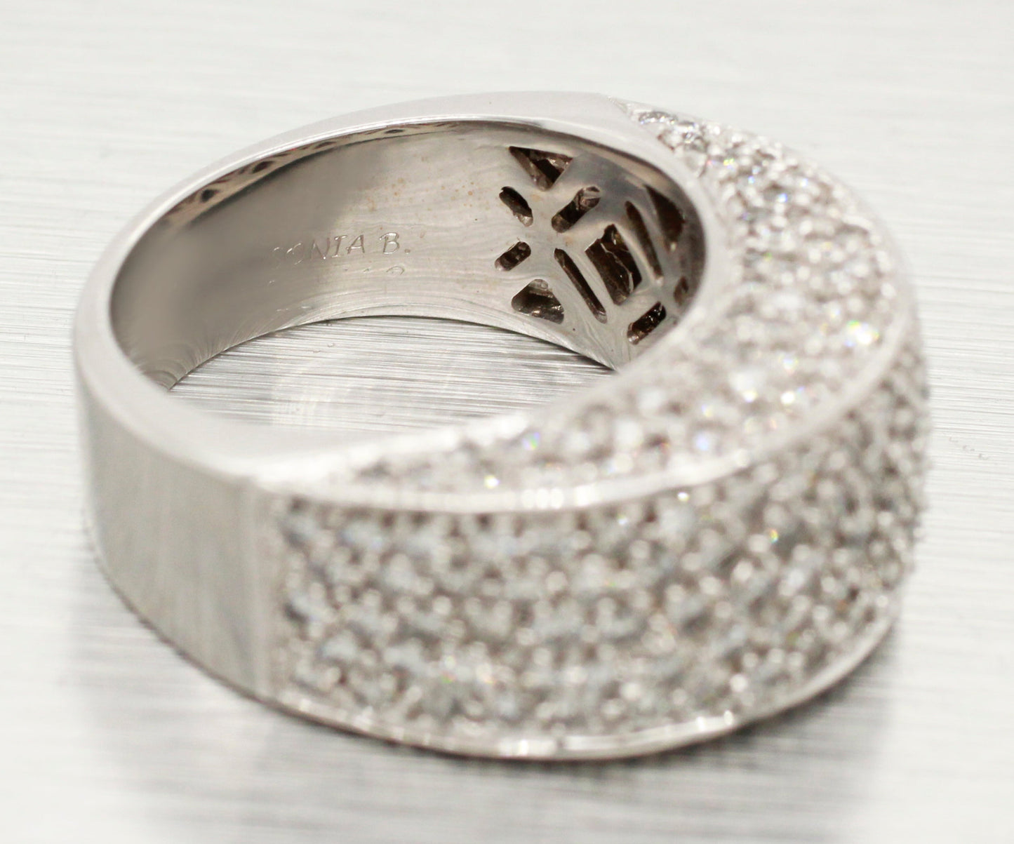 Sonia Bitton 2ctw Diamond Pave Large Band Ring | 14k White Gold
