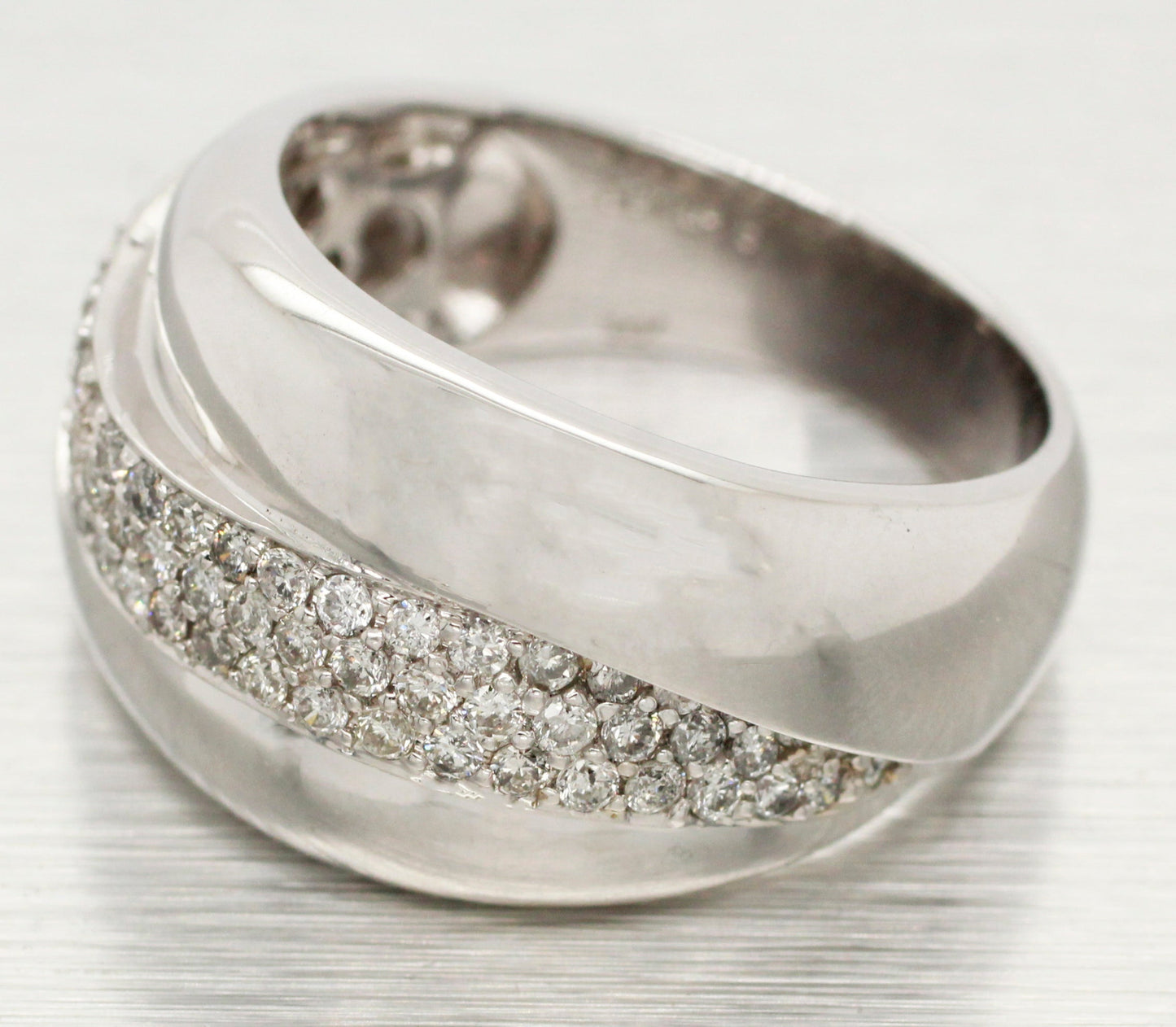 Sonia Bitton 1ctw Diamond Cluster Wave Band Ring | 14k White Gold