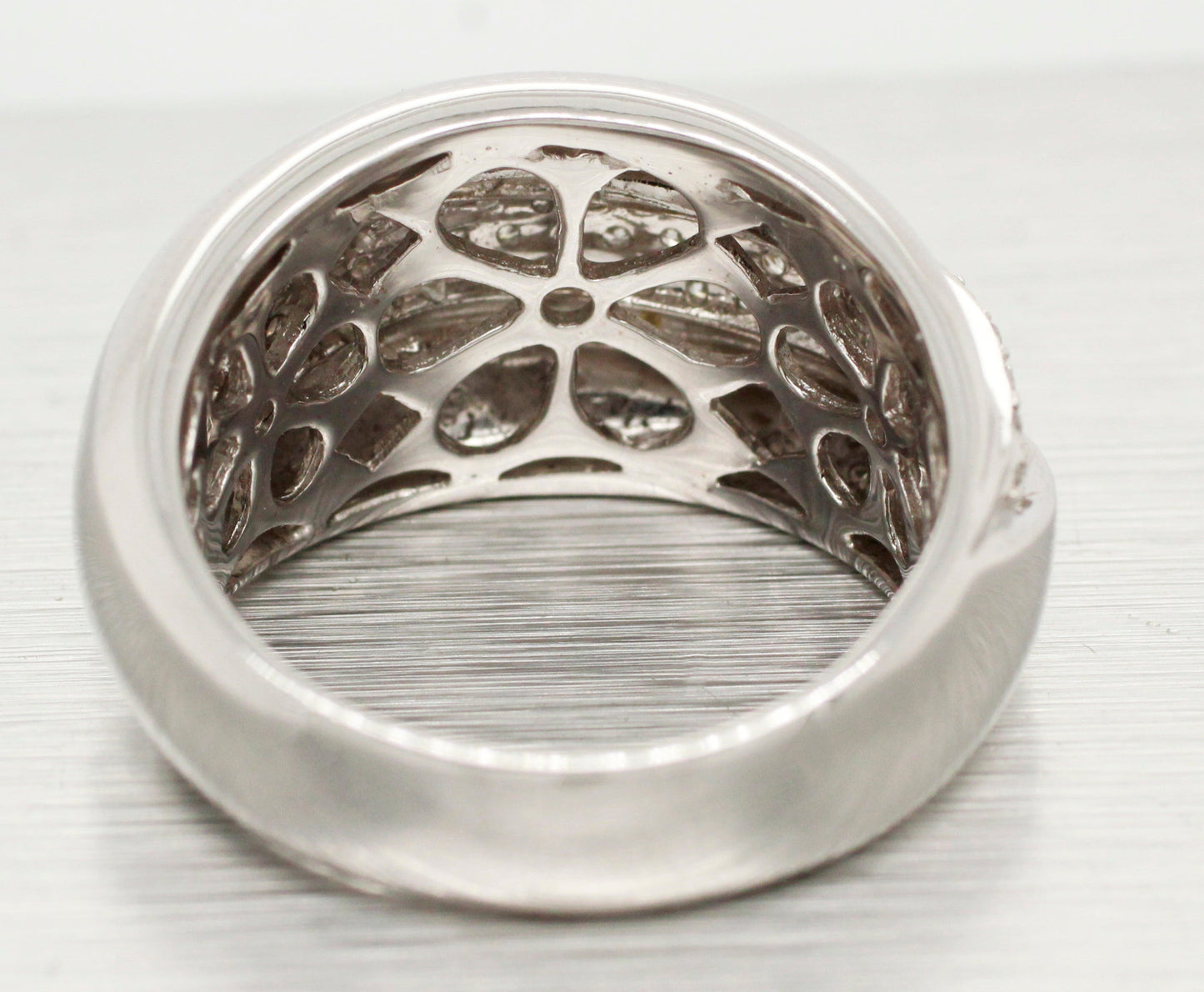 Sonia Bitton 1ctw Diamond Cluster Wave Band Ring | 14k White Gold